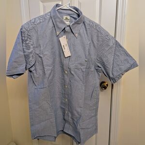 Lacoste Blue Short Sleeve Cotton Shirt